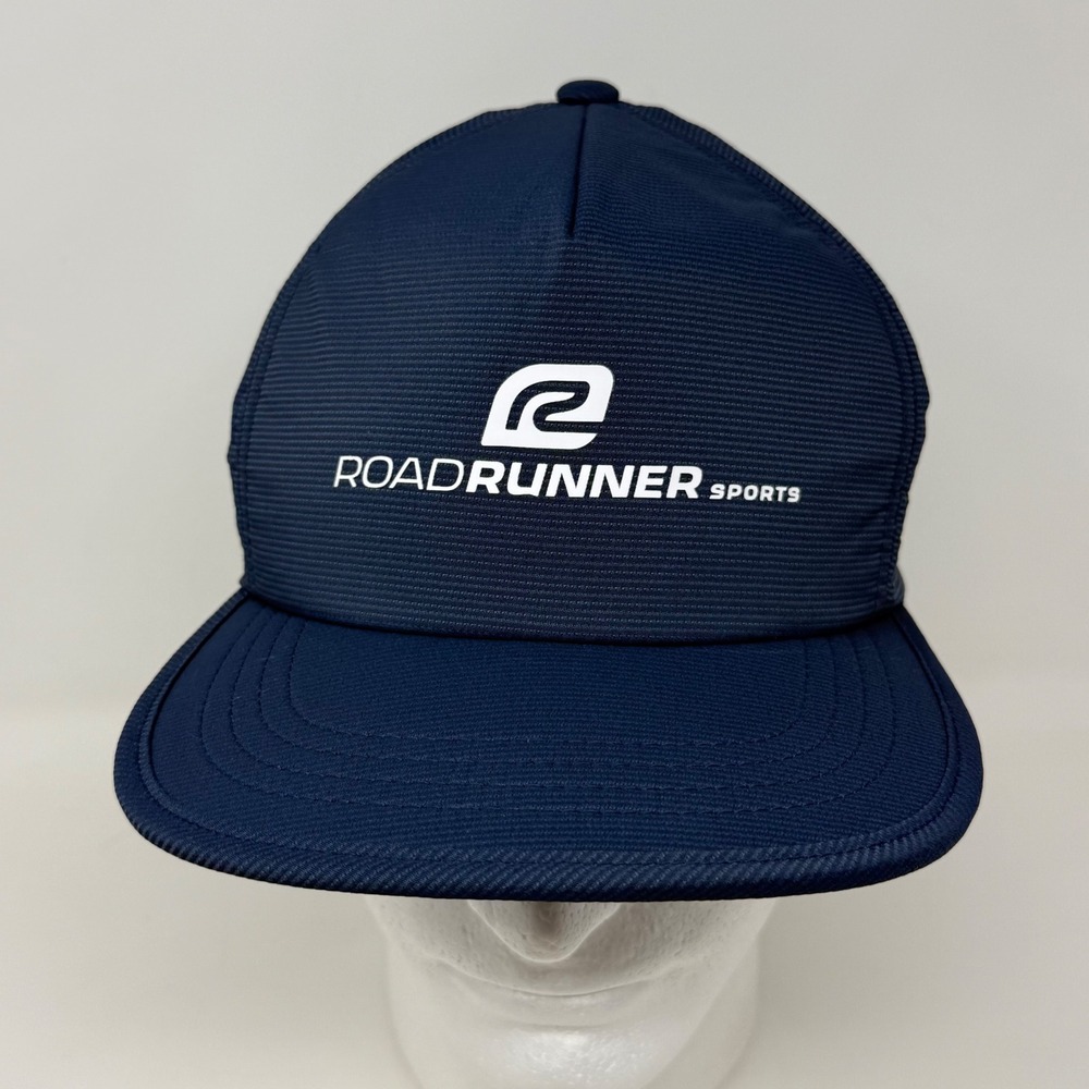 Road Runner Sports Navy Blue Performance Hat Yupoong 110 Flexfit Tech Adjustable